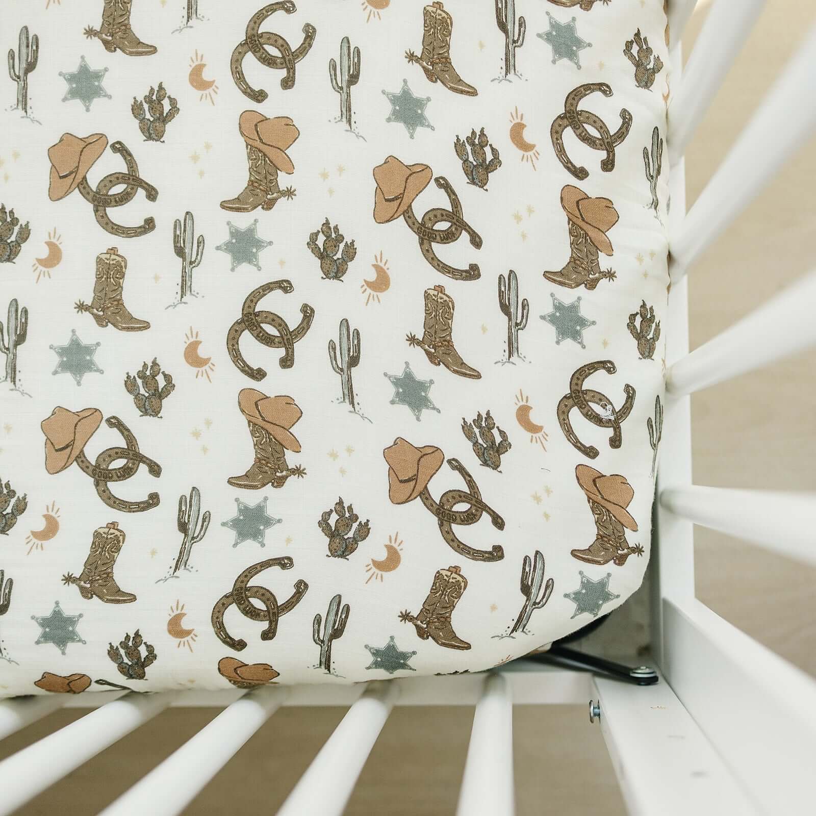 Outlaw Cowboy Muslin Crib Sheet | Milk & Baby