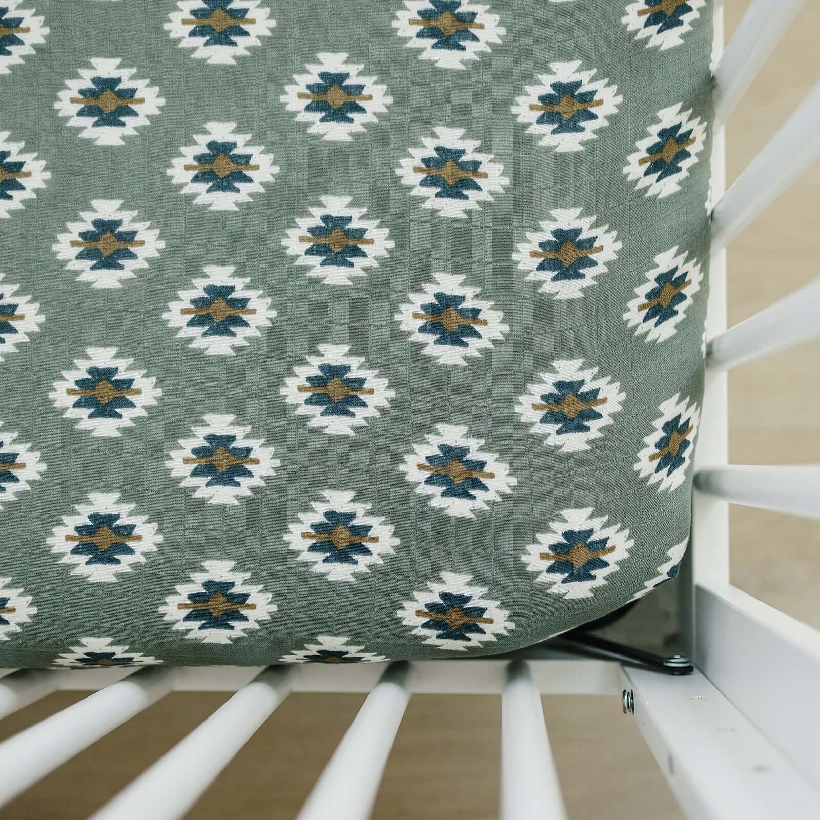 Southwest Aztec Muslin Crib Sheet | Milk & Baby