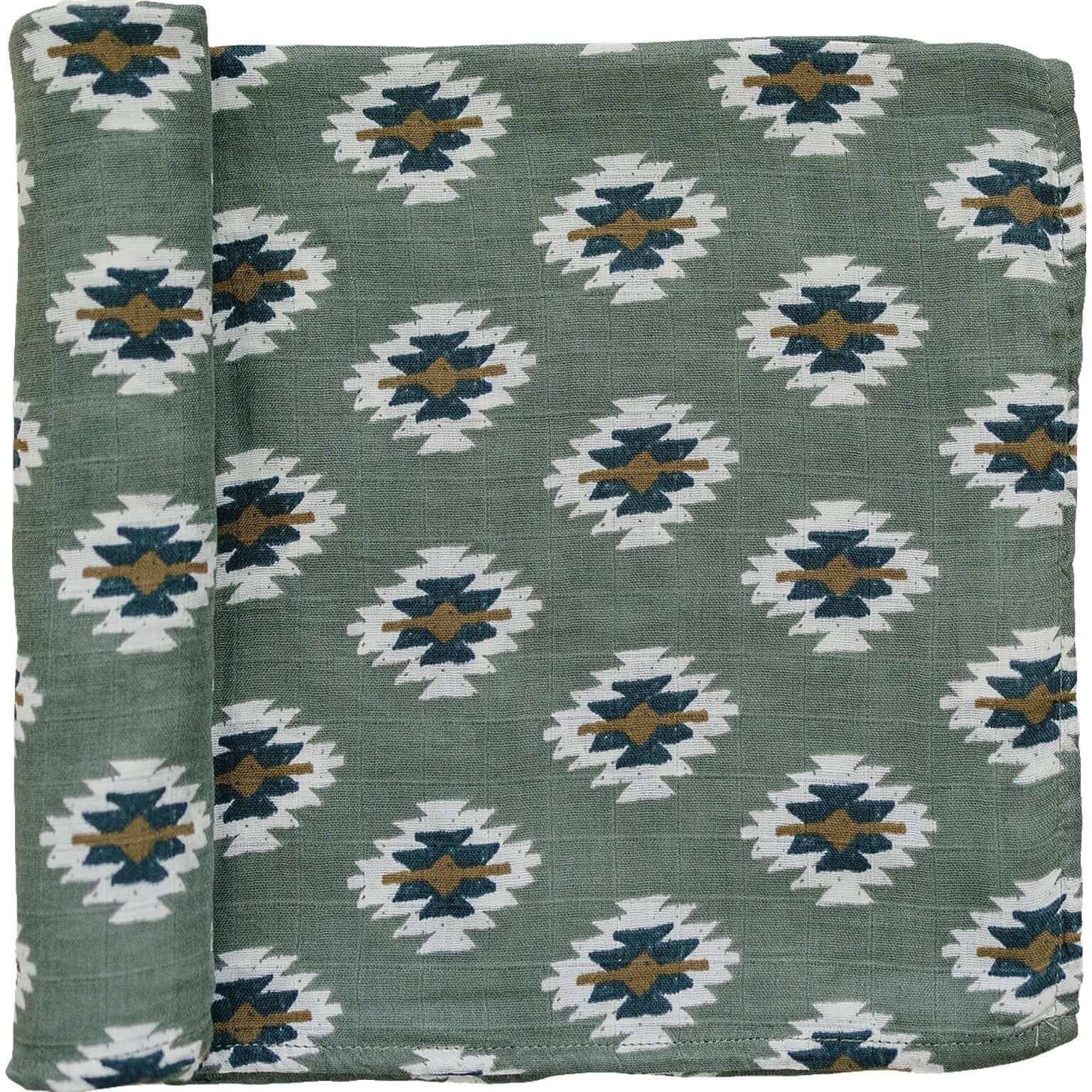 Southwest Aztec Muslin Swaddle Blanket | Milk & Baby