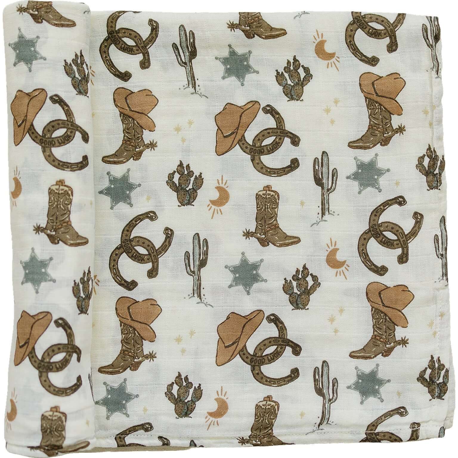 Outlaw Cowboy Muslin Swaddle Blanket | Milk & Baby