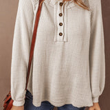 Lyla Waffle Buttoned Top | Milk & Baby