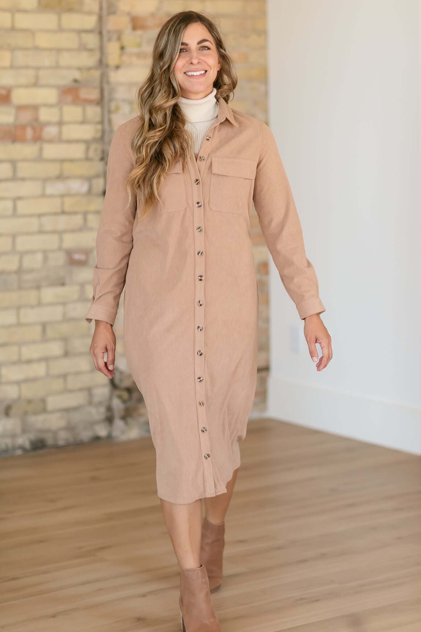 Anika Corduroy Shirt Dress | Milk & Baby