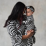 B&W Wavy Checker | Bamboo Head Wrap | Milk & Baby