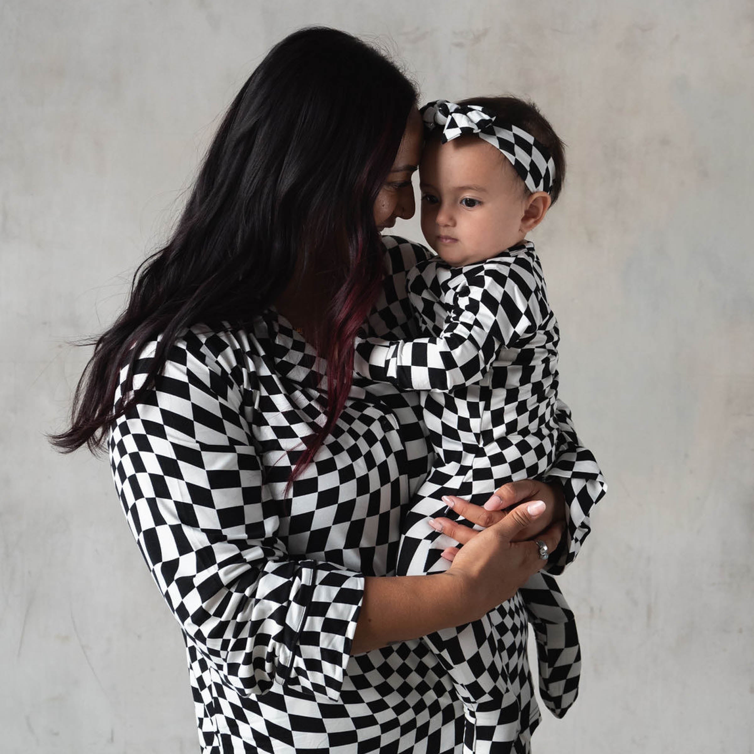 B&W Wavy Checker | Bamboo Head Wrap | Milk & Baby