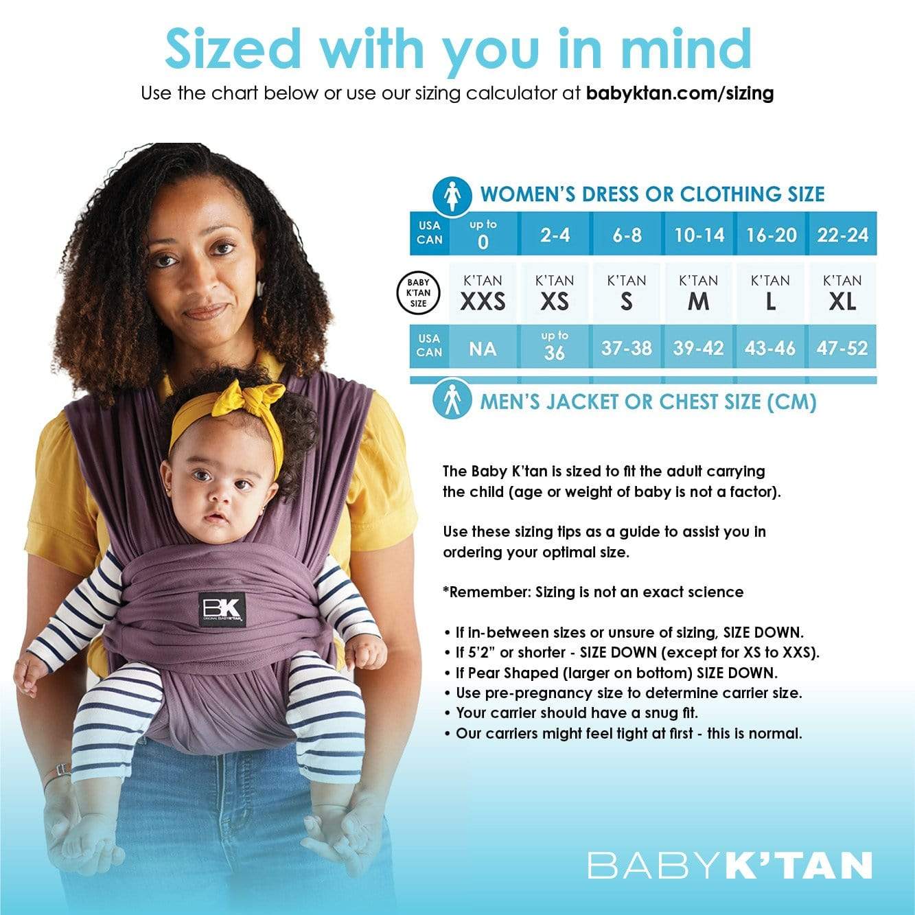 Baby K'tan Original Baby Carrier | Eggplant | Milk & Baby