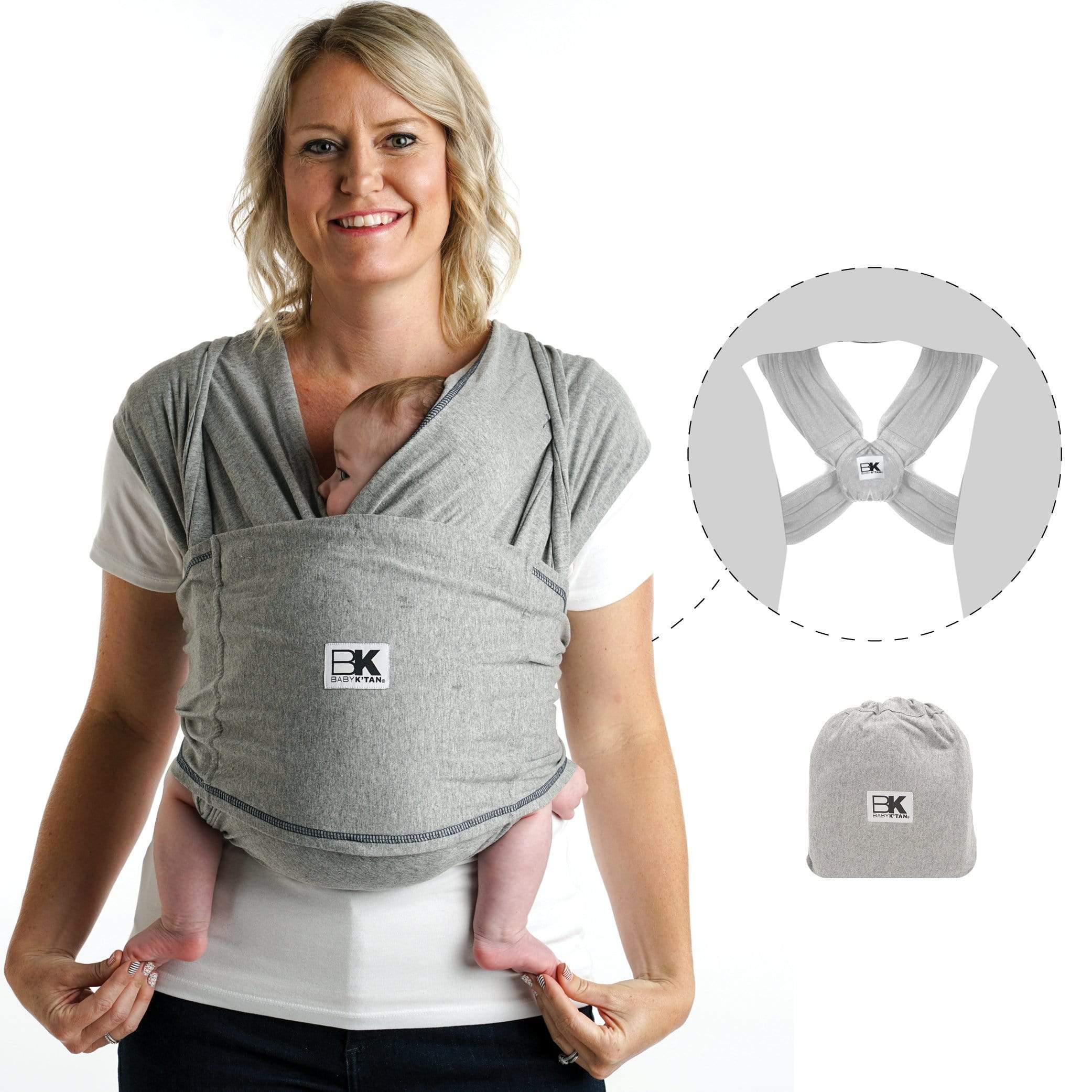 Baby K'tan Original Baby Carrier | Heather Grey | Milk & Baby