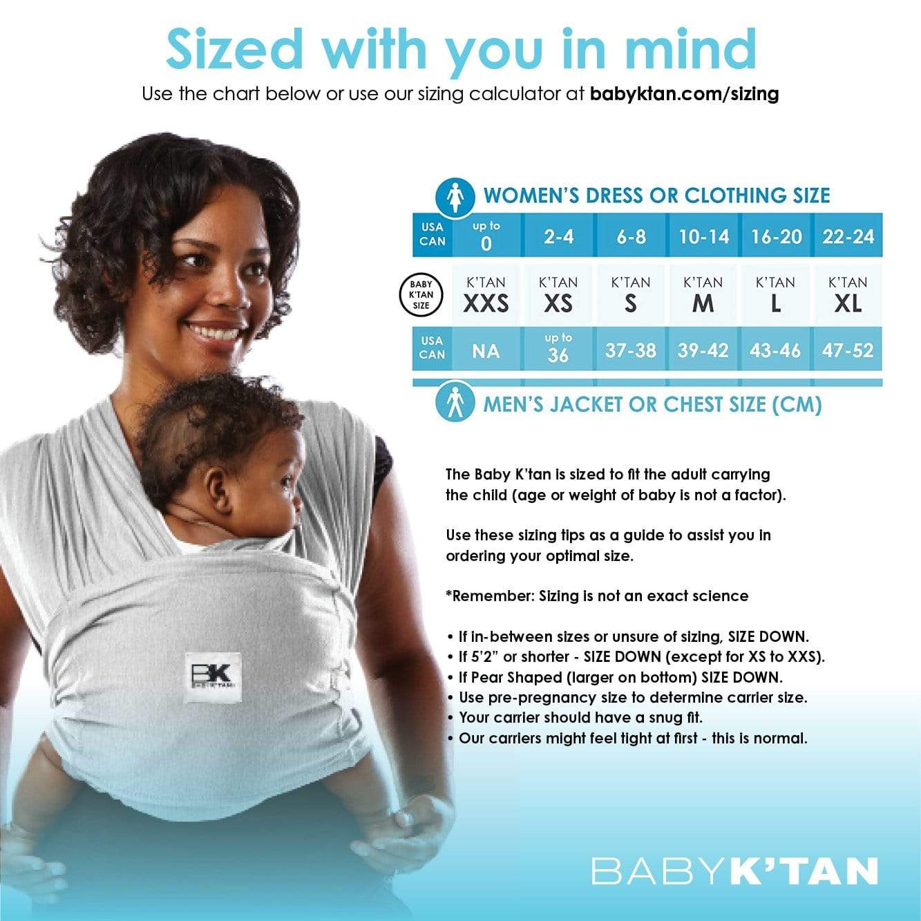 Baby K'tan Original Baby Carrier | Heather Grey | Milk & Baby