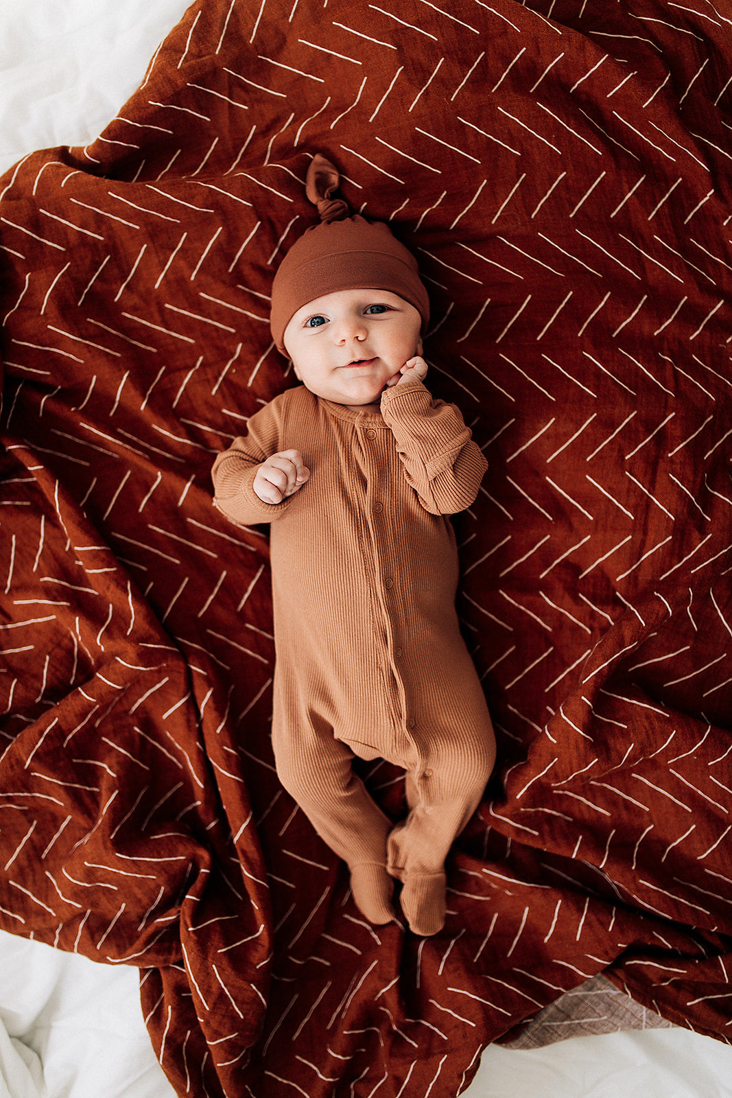 Rust Bamboo Newborn Knot Hat | Milk & Baby