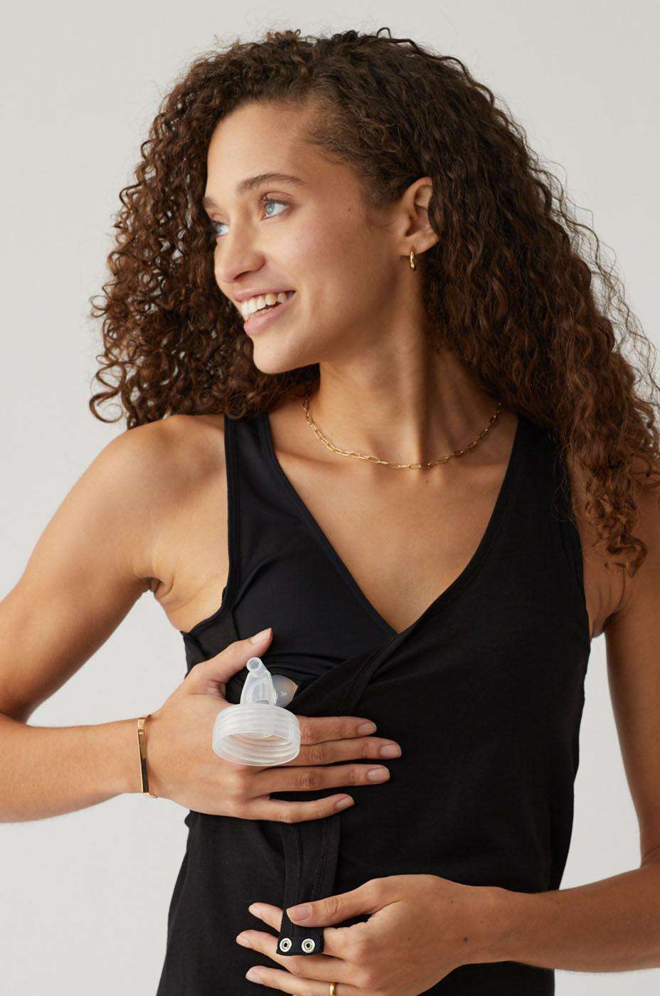 Back Snap Hands Free Nursing & Pumping Top in Onyx | Milk & Baby