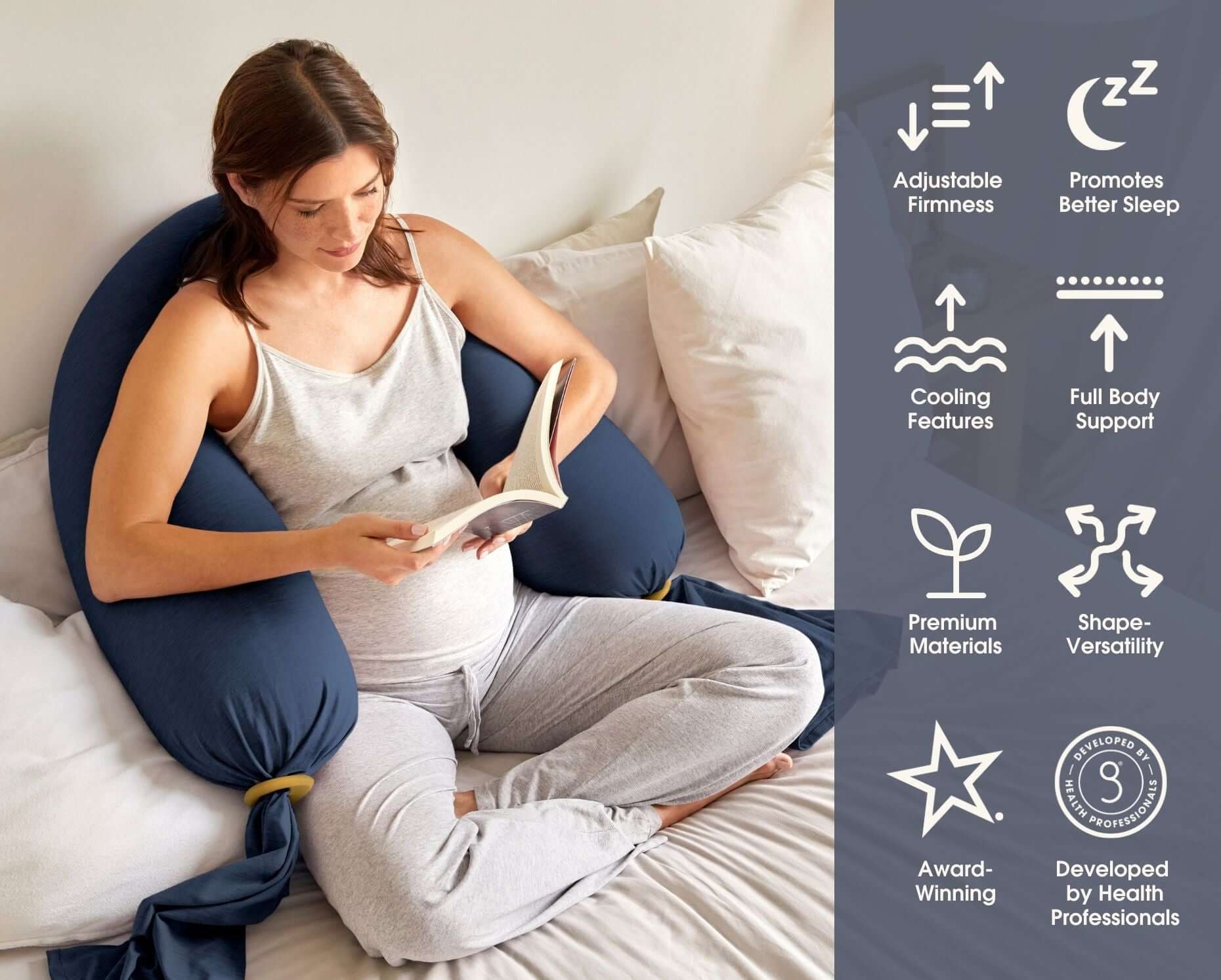 Nursing & Pregnancy Pillow | Midnight Blue | Milk & Baby