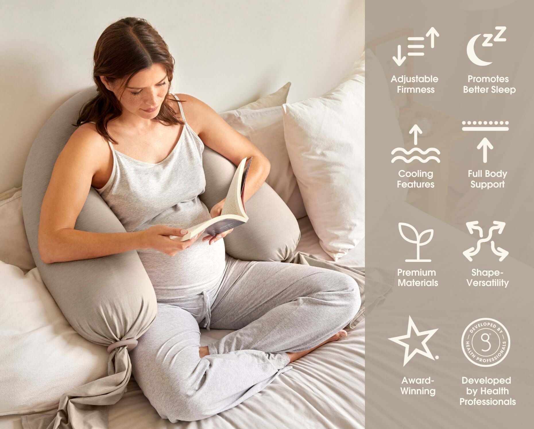 Nursing & Pregnancy Pillow | Seashell Beige | Milk & Baby