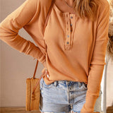 Camila Waffle Knit Henley Top | Milk & Baby