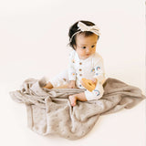 Beige | Organic Cotton Pointelle Baby Blanket | Milk & Baby