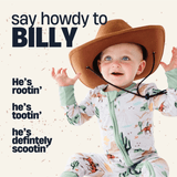 Billy Western Print | Bamboo One Piece Zip Pajama | Milk & Baby