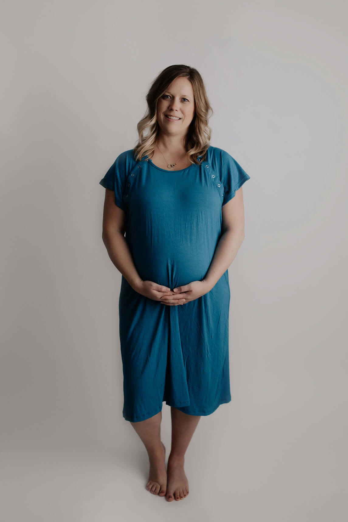 Labor Gown: Blue Labor Delivery Gown for Moms – Milk Baby