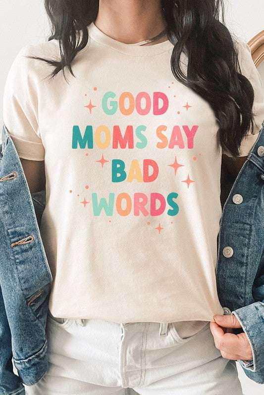 Good Moms Say Bad Words Sparkles Graphic Tee Milk & Baby