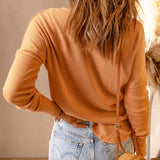 Camila Waffle Knit Henley Top | Milk & Baby