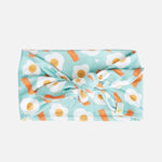 Bacon & Eggs Bow Headband | Blue | Milk & Baby