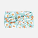 Bacon & Eggs Bow Headband | Blue | Milk & Baby
