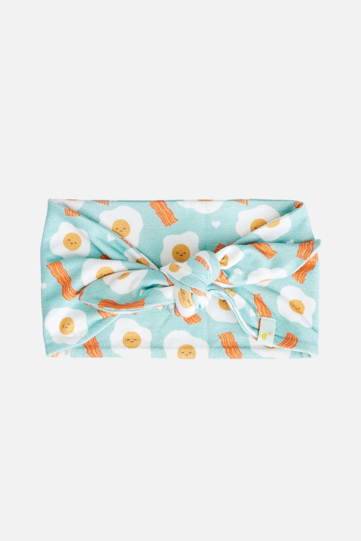 Bacon & Eggs Bow Headband | Blue | Milk & Baby