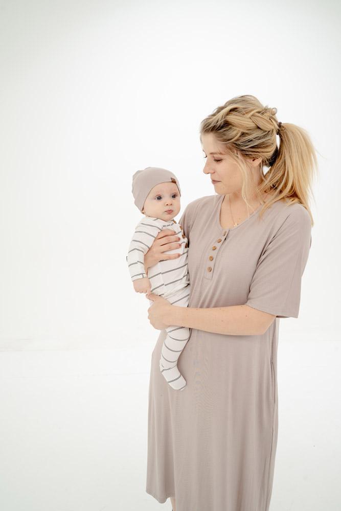 Everything Maternity & Nursing Dress - Milk & Baby Sage / S/M Everything Maternity & Nursing Dress - Milk & Baby Sage / S/M
