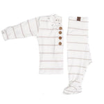 Fawn Striped Everything Newborn Top & Bottom | Milk & Baby