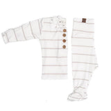 Fawn Striped Everything Newborn Top & Bottom | Milk & Baby