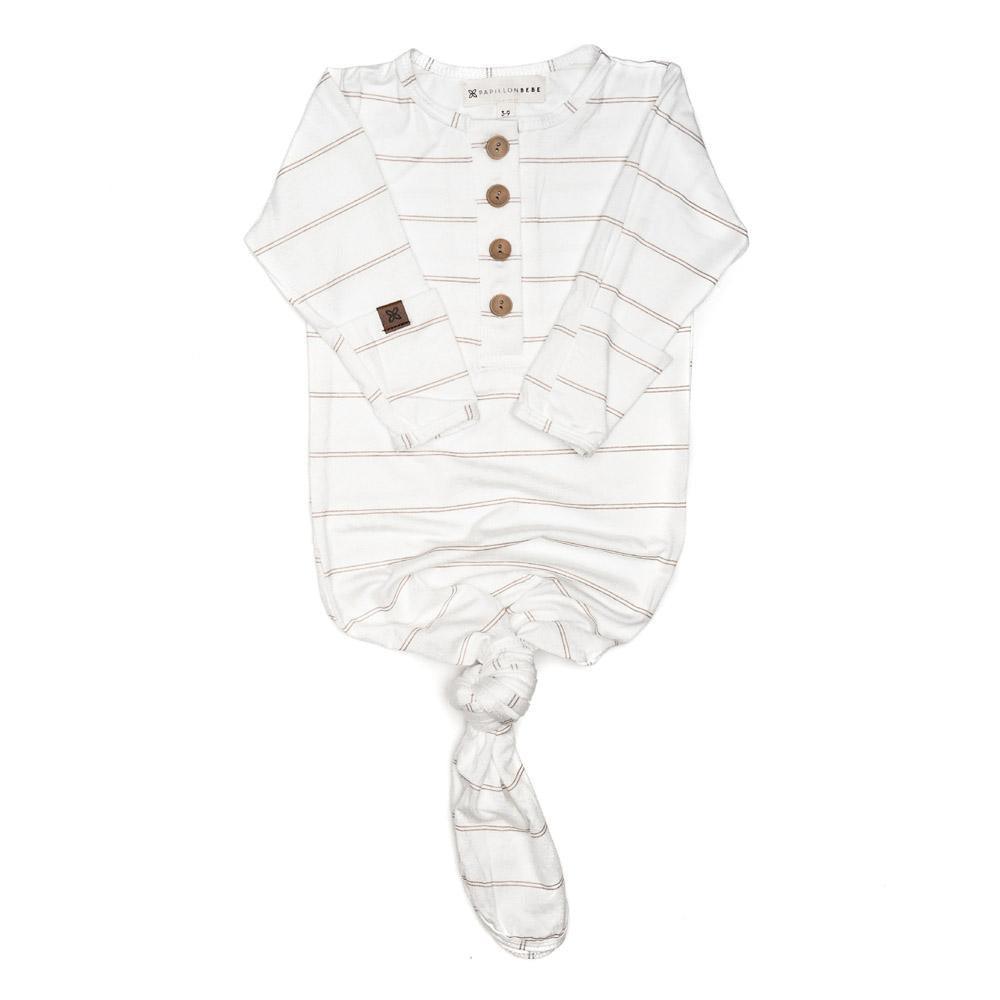Fawn Striped Everything Knotted Newborn Gown Milk & Baby