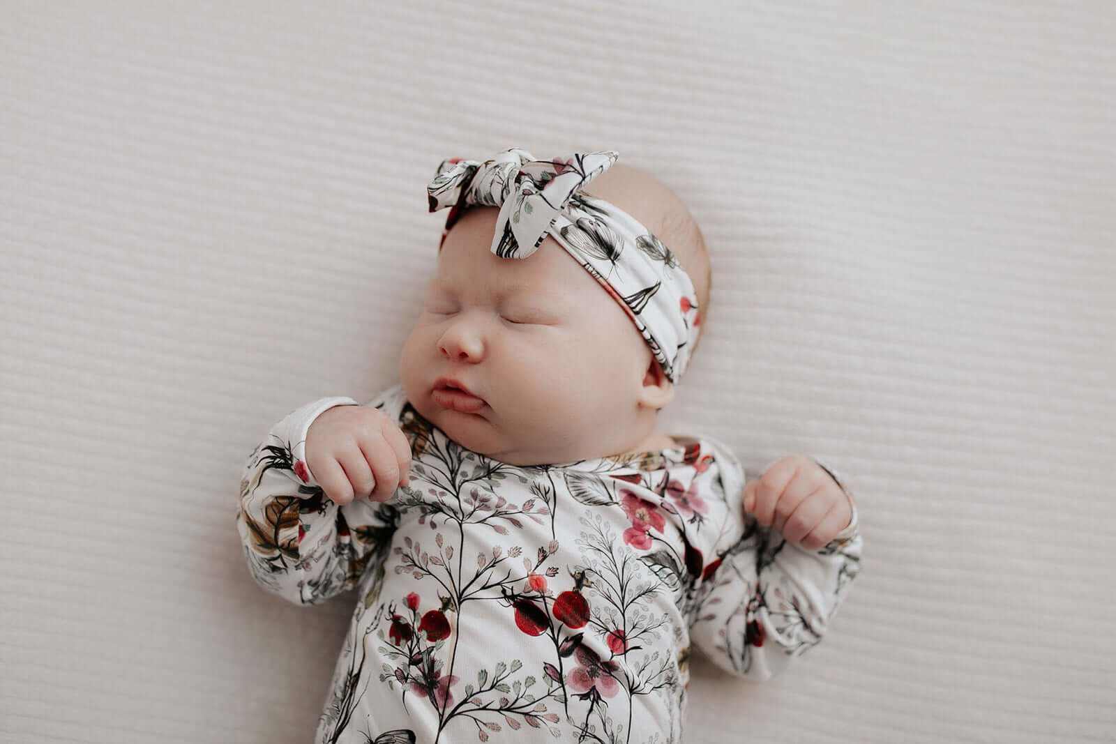 Floral Newborn Knotted Baby Gown | Milk & Baby