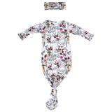 Floral Newborn Knotted Baby Gown | Milk & Baby