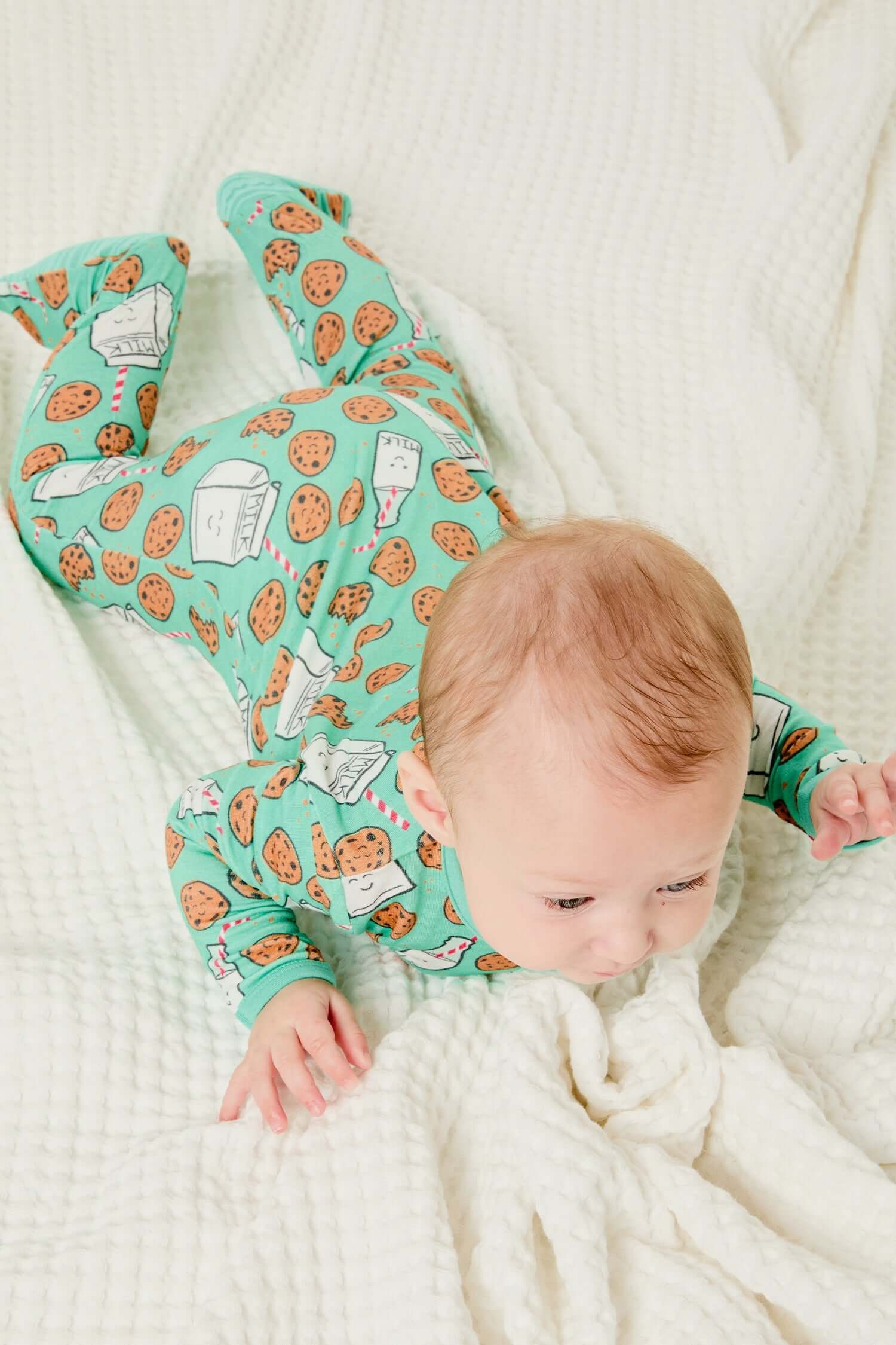 Milk and Cookies | Soft & Stretchy Zipper Footie | Milk & Baby