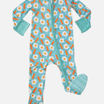 Soft & Stretchy Zipper Footie | Bacon & Eggs Haze | Milk & Baby