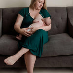 Forest Green Ribbed Labor & Delivery Gown | Milk & Baby