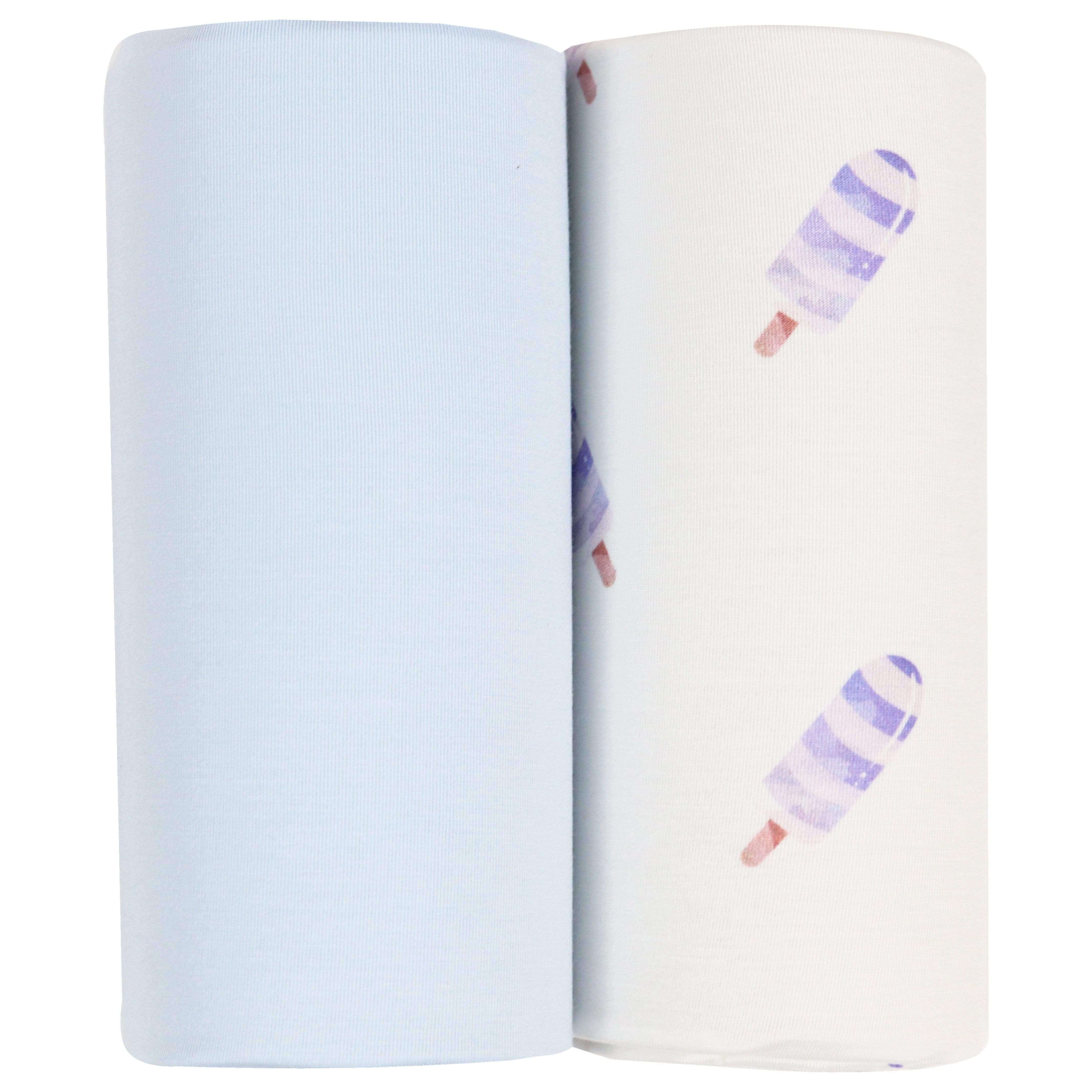 Blue Popsicle and Blue 2 Pack Swaddle Blanket | Milk & Baby