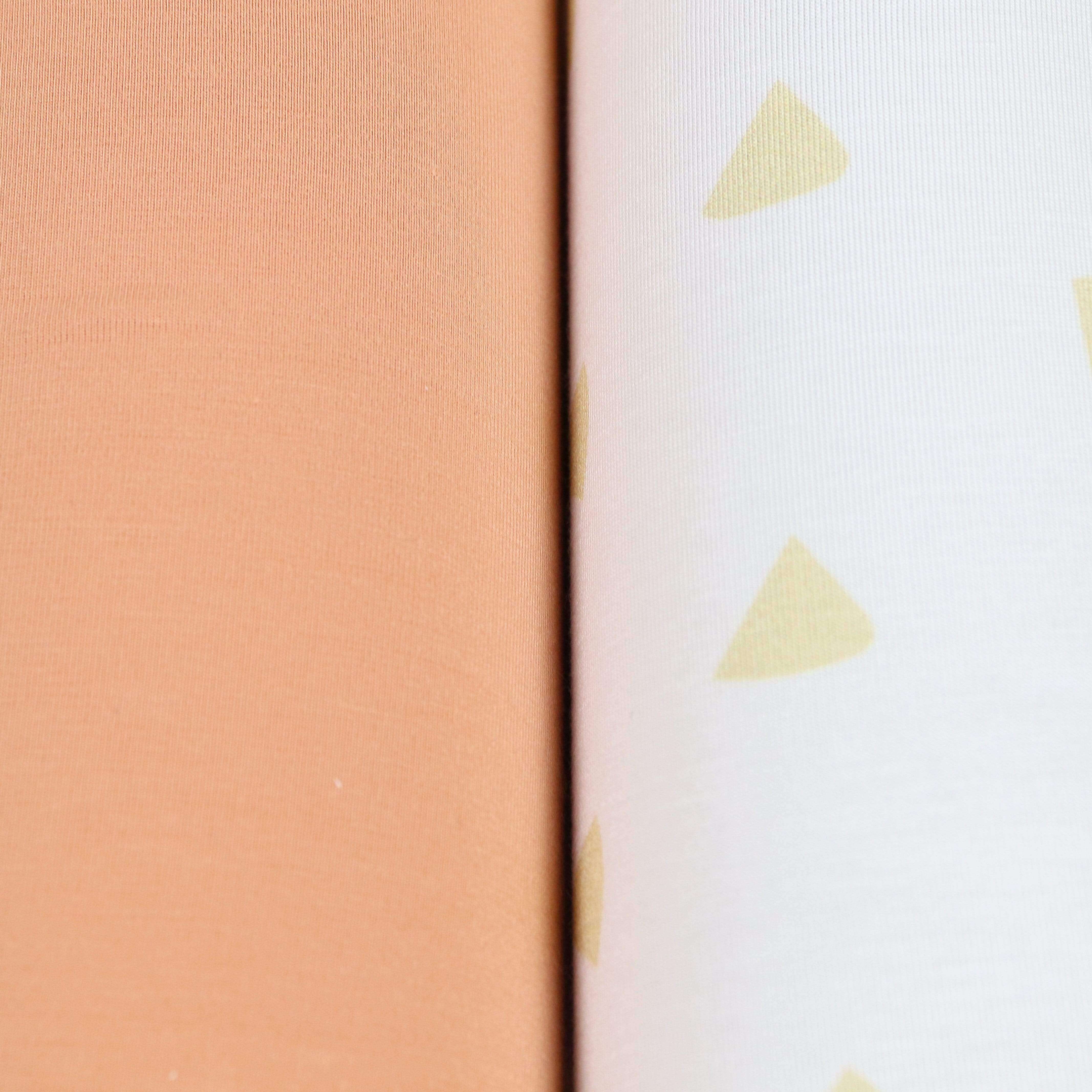 Tan Triangle and Terra Cotta 2 PK Swaddle Blanket | Milk & Baby