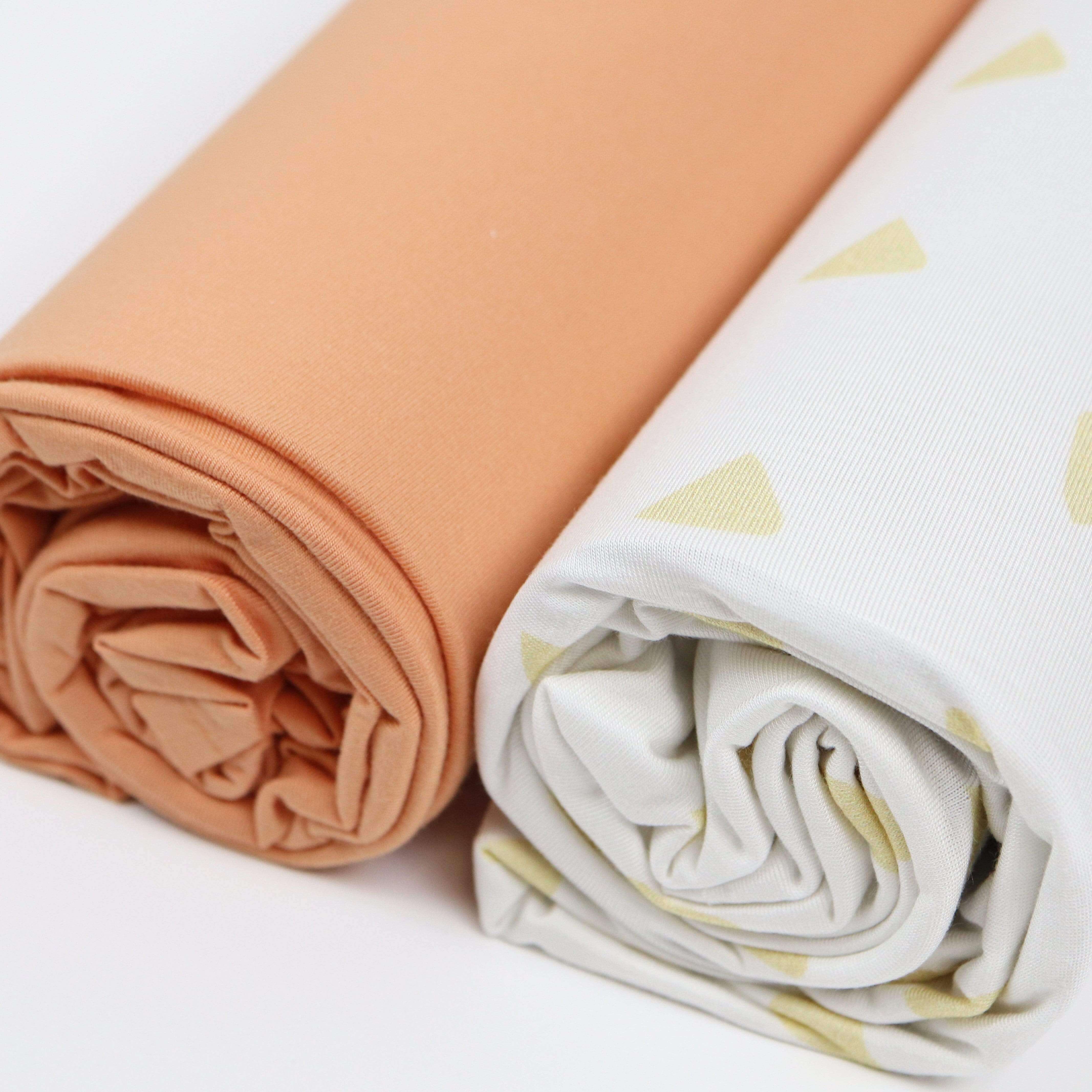 Tan Triangle and Terra Cotta 2 PK Swaddle Blanket | Milk & Baby