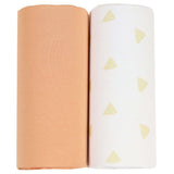 Tan Triangle and Terra Cotta 2 PK Swaddle Blanket | Milk & Baby