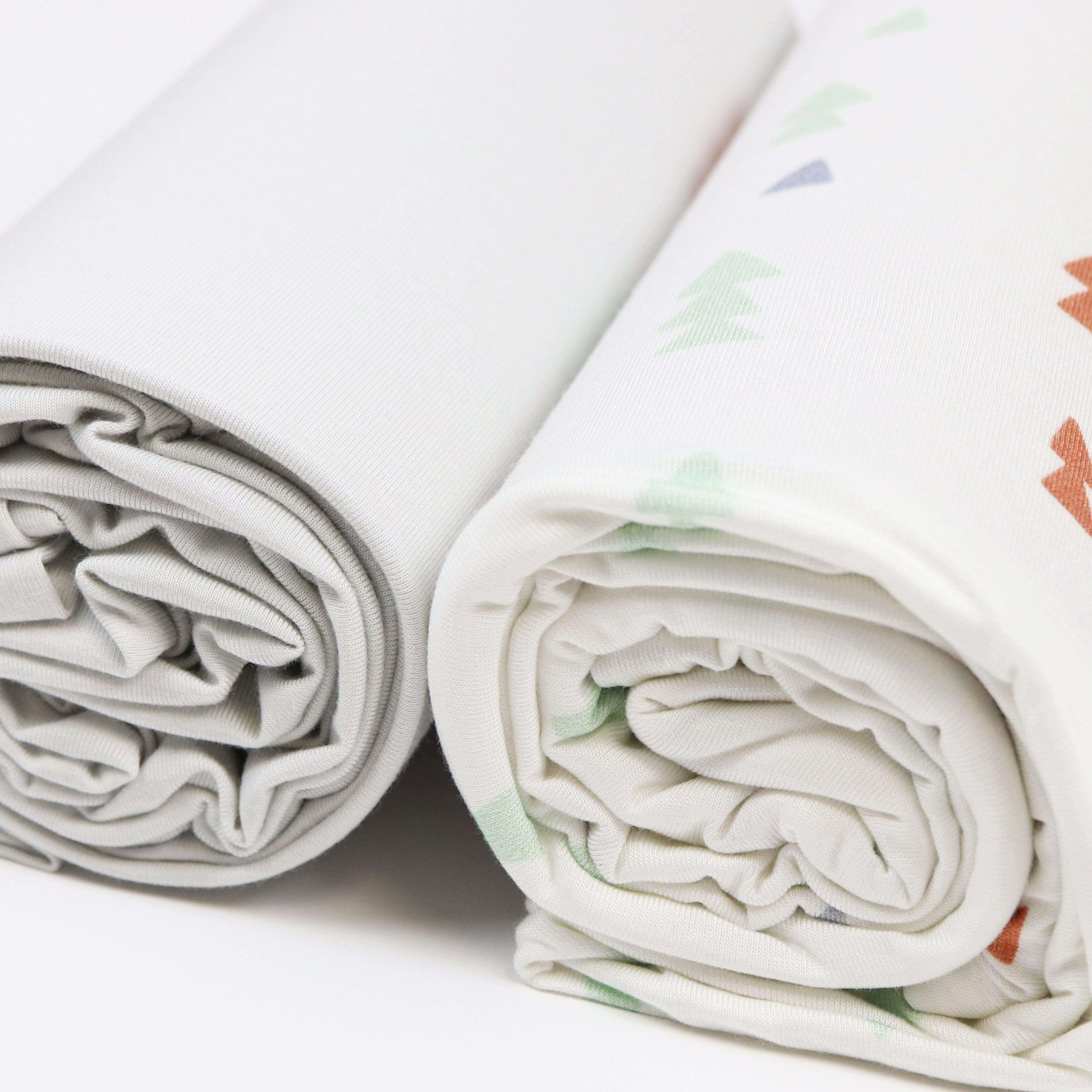 Triangles and Gray 2 PK Swaddle Blanket | Milk & Baby