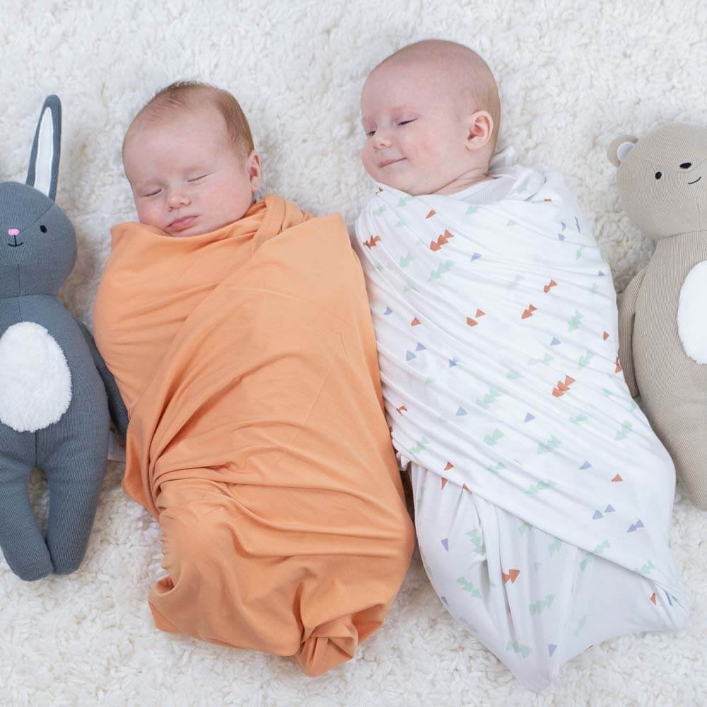 Triangles and Gray 2 PK Swaddle Blanket | Milk & Baby