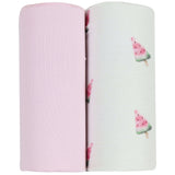 Watermelon Popsicle and Pink 2 PK Swaddle Blanket | Milk & Baby