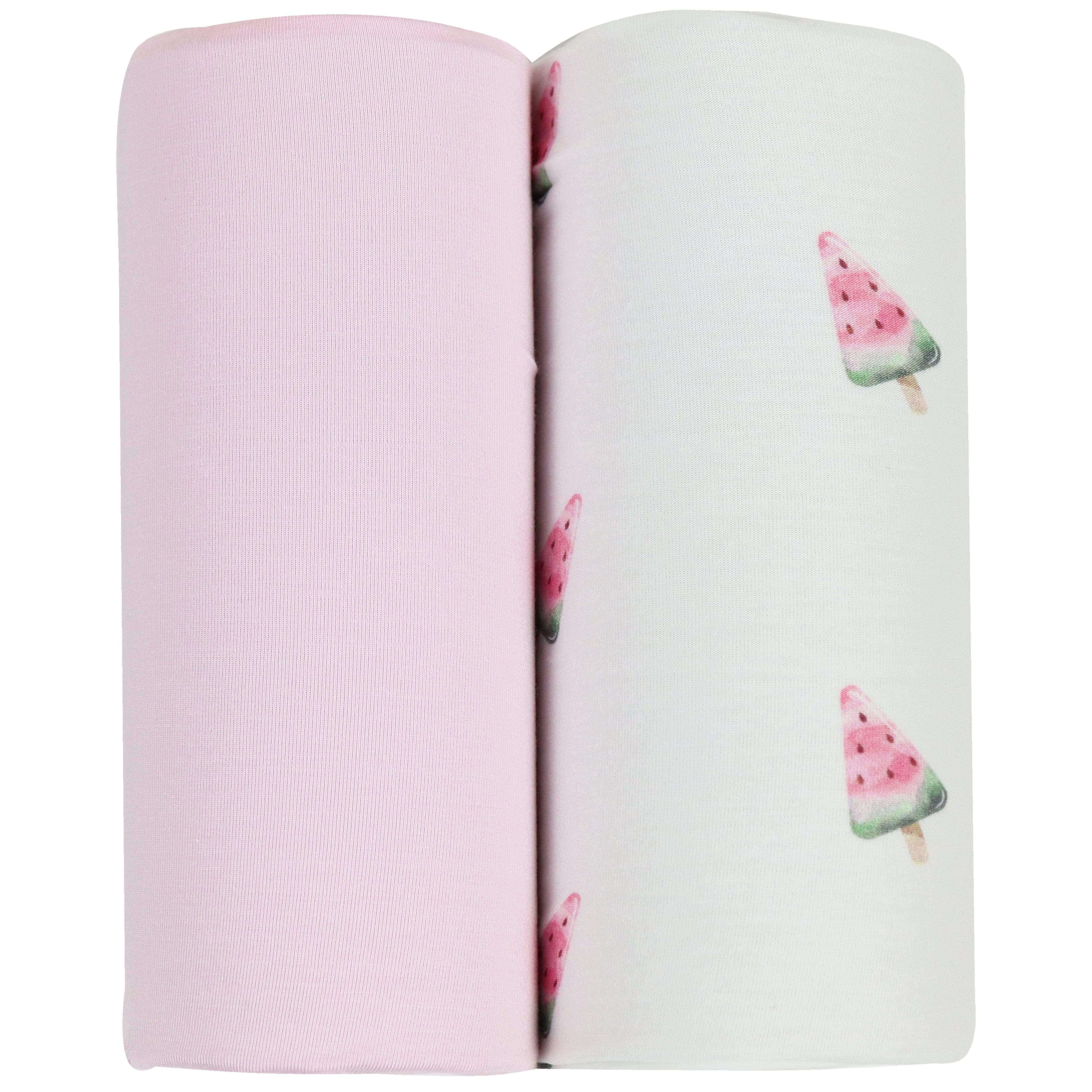 Watermelon Popsicle and Pink 2 PK Swaddle Blanket | Milk & Baby