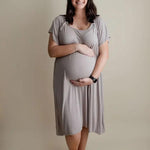 Harbor Mist Maternity Mommy Labor & Delivery Gown Milk & Baby