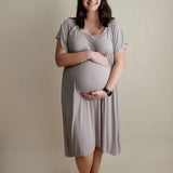 Harbor Mist Maternity Mommy Labor & Delivery Gown Milk & Baby