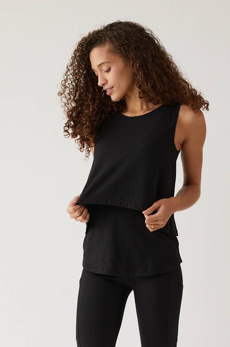 Hero - Double Layer Hands-Free Nursing & Pumping Top | Black | Milk & Baby