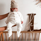 Luna + Luca Classic Purl Knit Jumpsuit - White | Milk & Baby