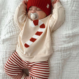 Candy Cane Striped Leggings | Milk & Baby