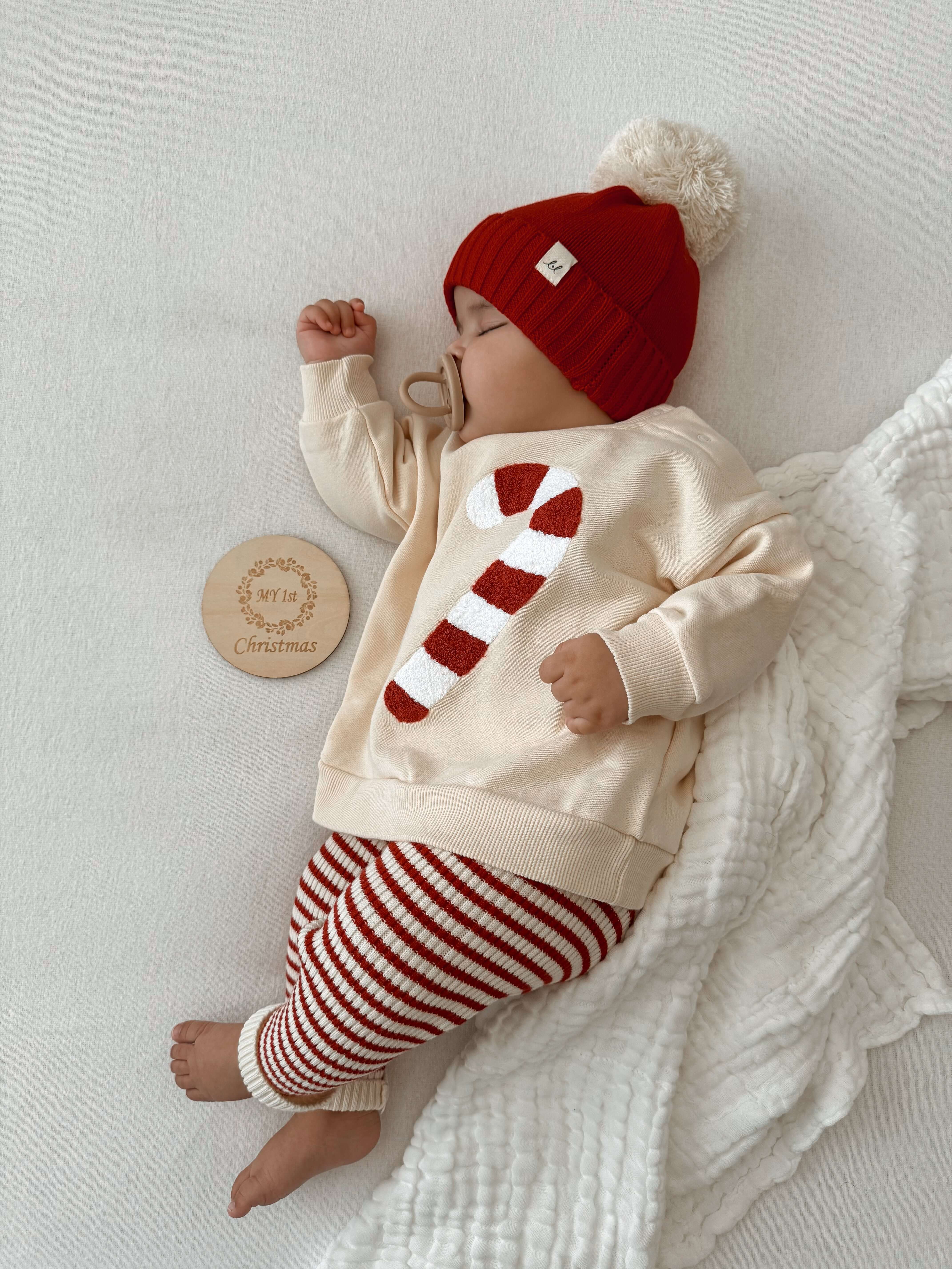 Candy Cane Chenille Pullover | Mom & Baby | Milk & Baby