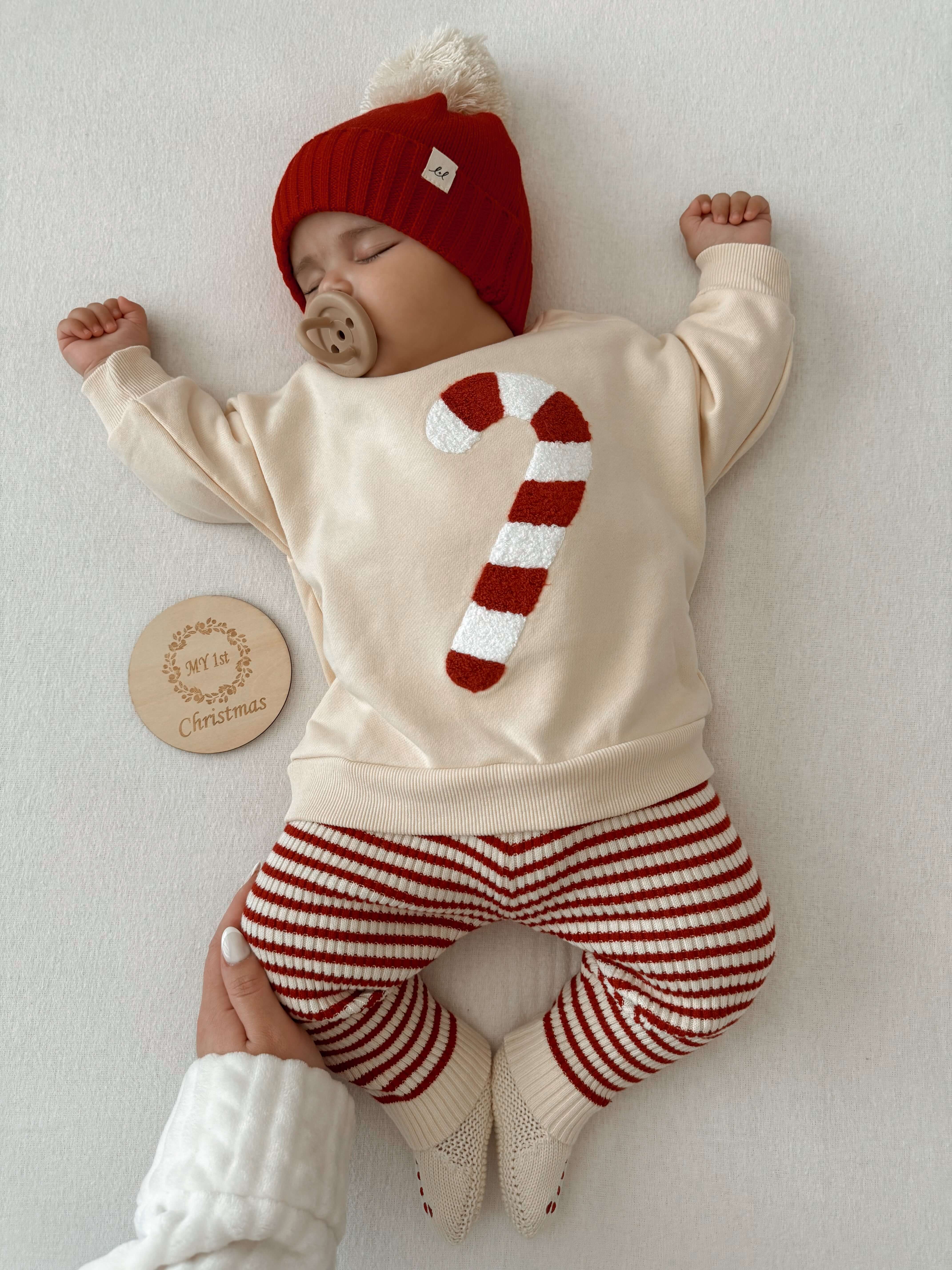 Candy Cane Striped Leggings | Milk & Baby