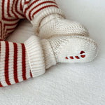Candy Cane Embroidered Booties | Milk & Baby
