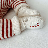 Candy Cane Embroidered Booties | Milk & Baby